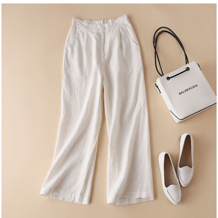 Quần đũi Nhật, ống rộng, dài - Quần culottes đũi dáng dài quần ống rộng siêu Hot -khoá thật -2 khuy trẻ trung | BigBuy360 - bigbuy360.vn