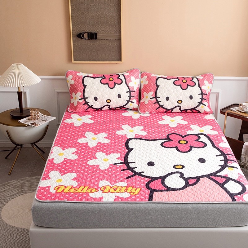 Chiếu điều hoà mủ cao su non 5D Latex mẫu cho các bé yêu thích (tặng kèm 2 vỏ gối đồng bộ )