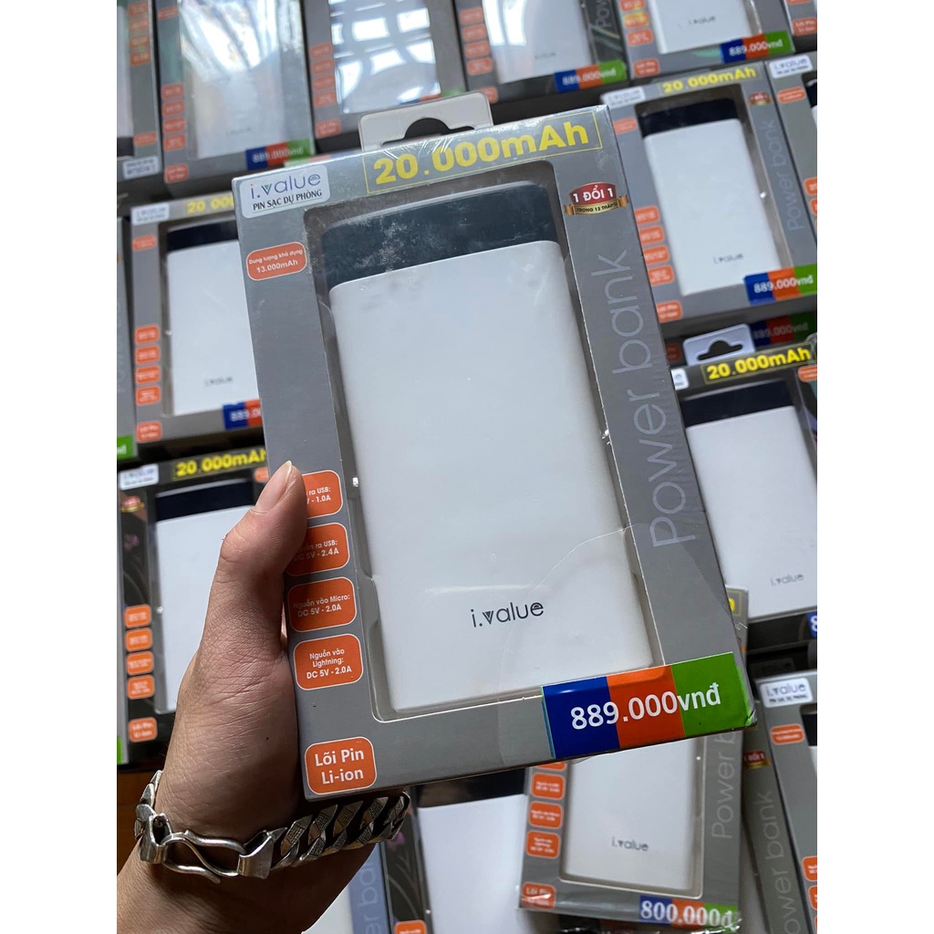 ( Xả Kho ) Pin Sạc Dự Phòng Li-ion 20000mAh ivalue MTL200001 Chính Hãng FPT Shop Phân Phối - Bảo Hành 1 Năm 1 Đổi 1