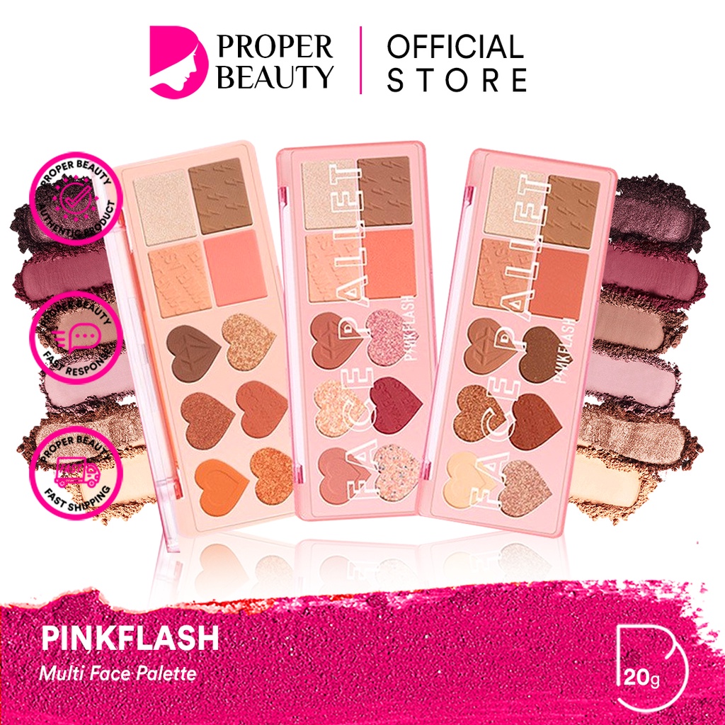 Pinkflash Bảng Phấn Mắt/Phấn Má Hồng/Bút Kẻ Môi/Mascara Chất Nhung Lì Lâu Trôi