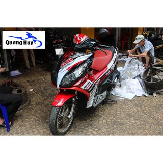 Tem trùm air blade đỏ trắng đen đời 2013-2014-2015, độ team trùm ab dán phủ dàn áo xe đỏ đen rẻ đẹp