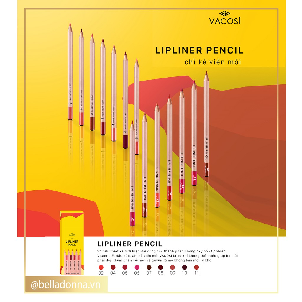 [CHÍNH HÃNG] Chì Kẻ Viền Môi Vacosi Lipliner Pencil