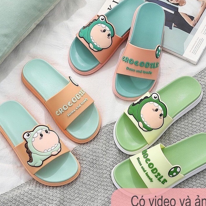 Dép Quai Ngang Cá Sấu CROCODILE Unisex Cao Su Siêu Mềm, cực kì dễ thương DP19-THESHE*