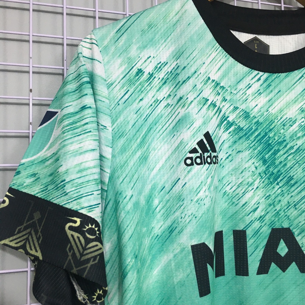 Bộ quần áo đá banh CLB inter Miami xanh ngọc 2023 thun mè cao cấp cận fex thái- FLG