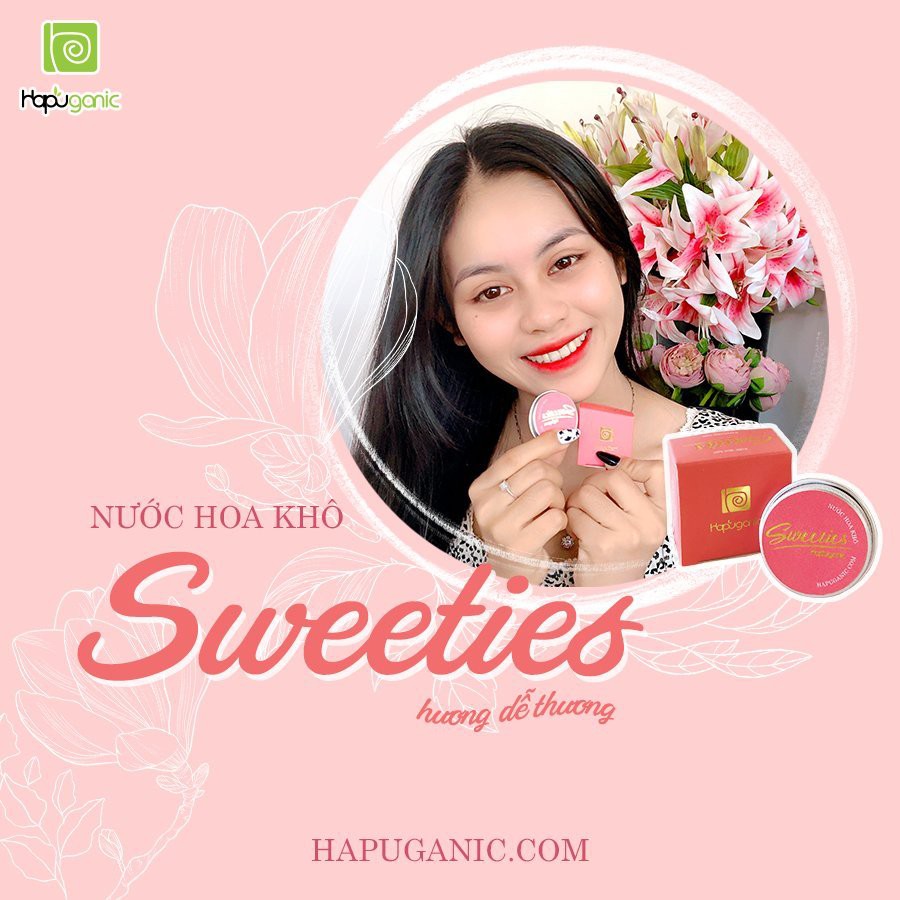 Nước Hoa Khô HaPuganic - Nước Hoa Sáp Bỏ Túi Hương Sweeties (Hồng)