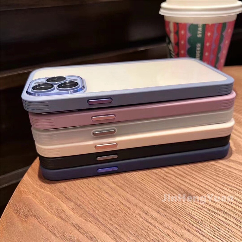 Ốp Điện Thoại Silicon Mềm Trong Suốt Chống Sốc Có Vòng Nhẫn Kim Loại Sang Trọng Cho IPhone 12 13 Pro Max