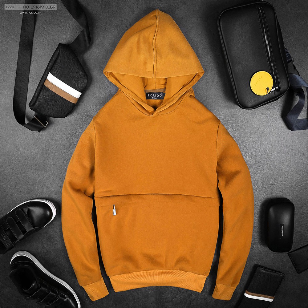 [Hoodie Nam DORAEMON] Áo Hoodie Nam Polido Phối Khóa Ngang Ở Bụng Tạo Sự Khác Biệt Cùng Chất Nỉ Dày Dặn Vô Cùng Ấm Áp. | BigBuy360 - bigbuy360.vn