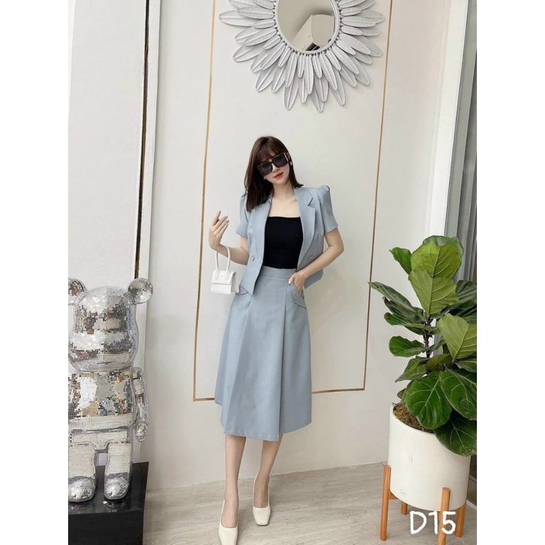 (FREE SHIP) SÉT FORD KIỂU VEST PHỐI CHÂN VÁY SUÔNG CÔNG SỞ THANH LỊCH DX