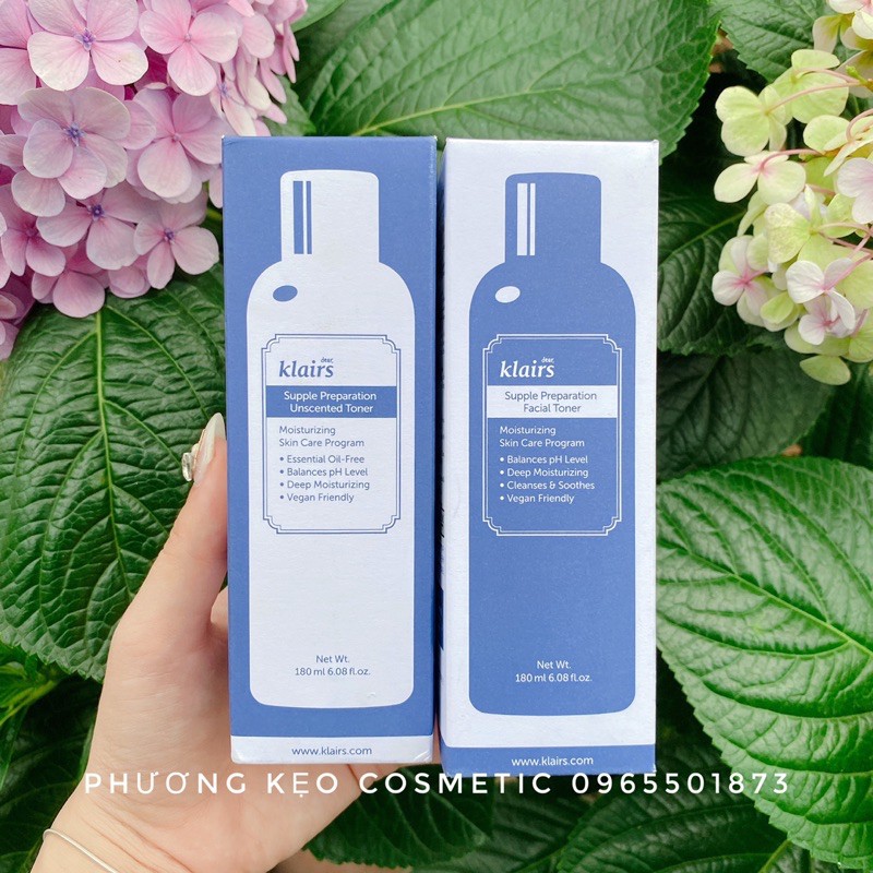 Nước hoa hồng Klairs Supple Preparation Facial/ Unscented Toner 180ml