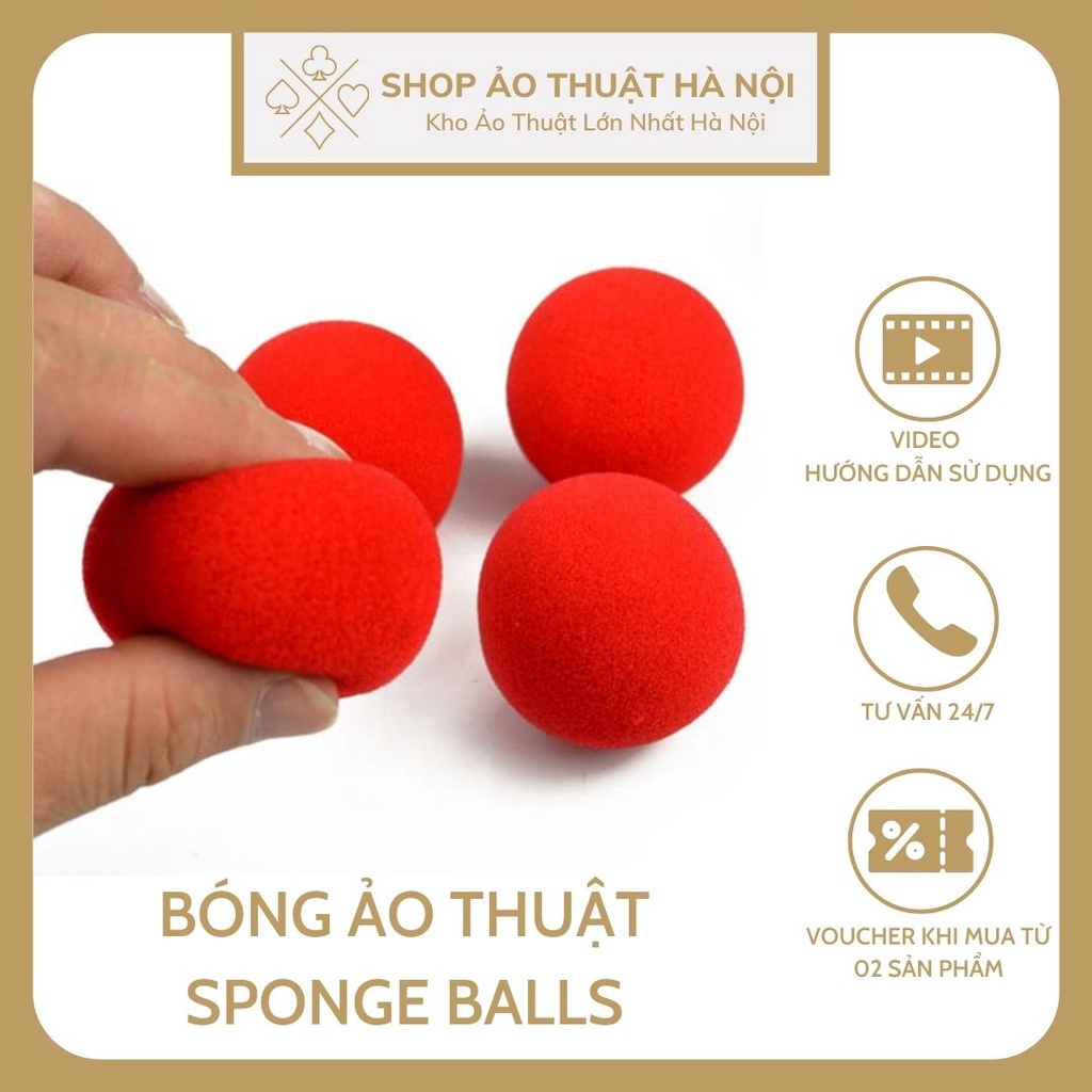 Combo 4 Quả Bóng Ảo Thuật Mút Xốp Đỏ,Sponge Ball Giá Rẻ, Đồ Chơi Độc Lạ Thông Minh Sáng Tạo Dành Cho Bé