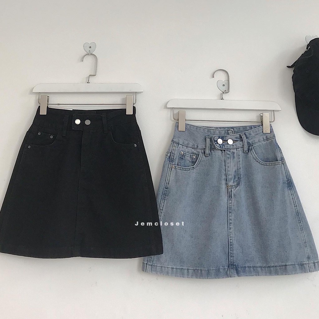 [Mã SKAMCLU7 giảm 10% tối đa 50K đơn 0Đ] Chân váy jean DJJ dáng chữ a - 3354