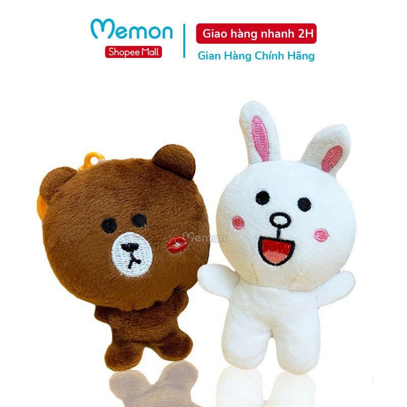 Móc Khóa Gấu Bông Brown và Thỏ Cony Cao Cấp Memon