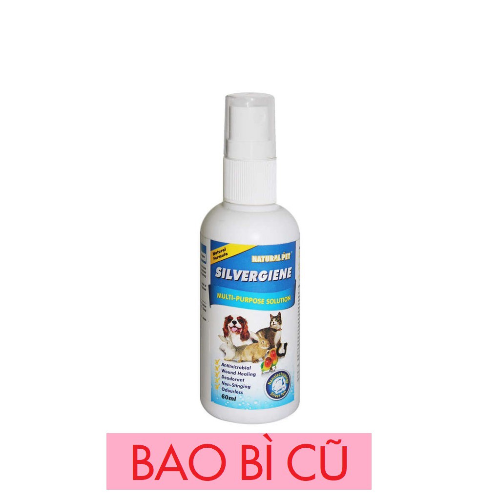 Chai xịt Silvergiene 60ml sát khuẩn và mau lành vết thương cho chó mèo