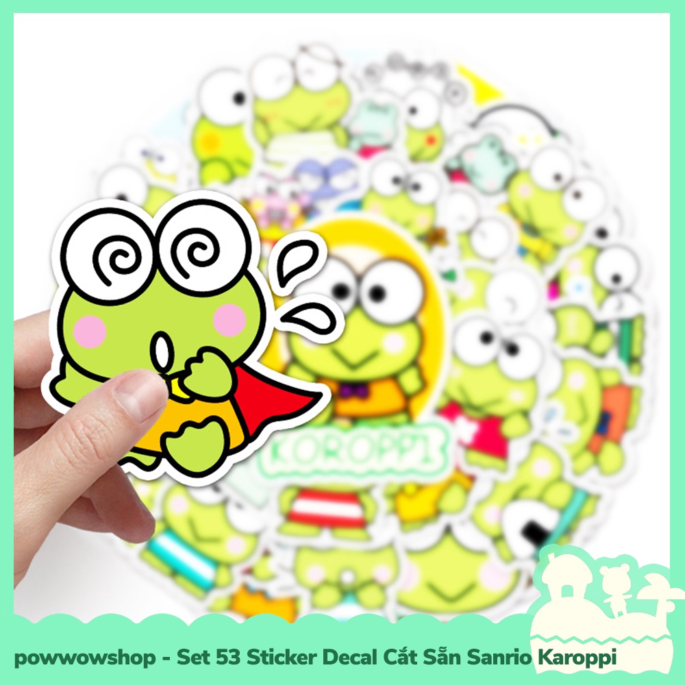 [Sẵn VN - Hỏa Tốc] Set 53 Sticker Mini Decal Dán Trang Trí Vật Dụng Mẫu Sanrio Karoppi Lovely Cute