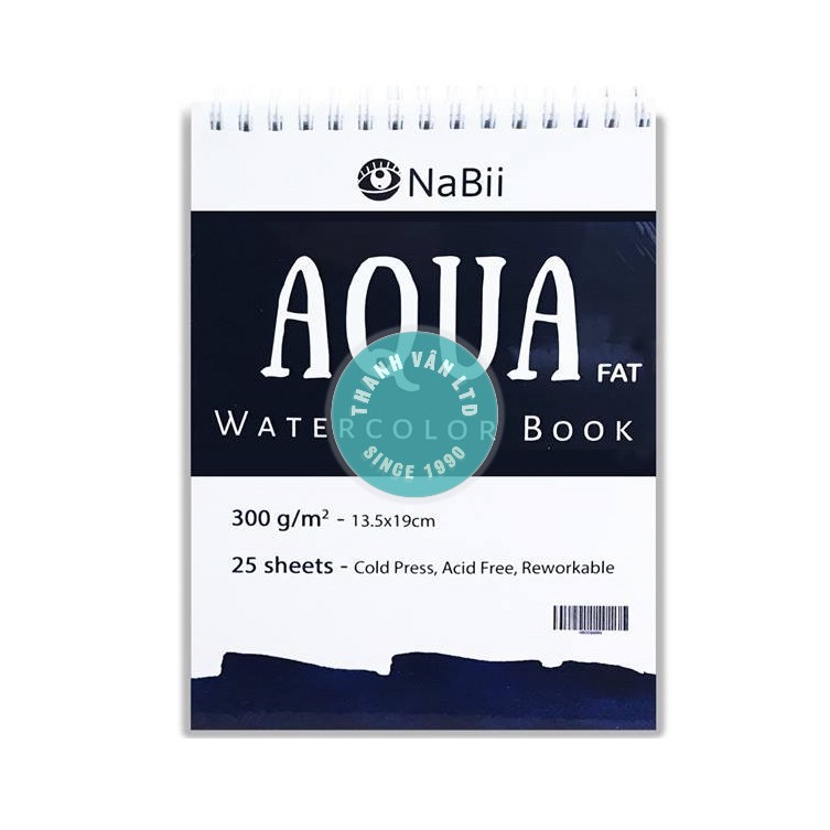 Giấy Vẽ Màu Nước AQUA Fat NaBii Art 300gsm và sổ vẽ A5 A4 gáy lò xo