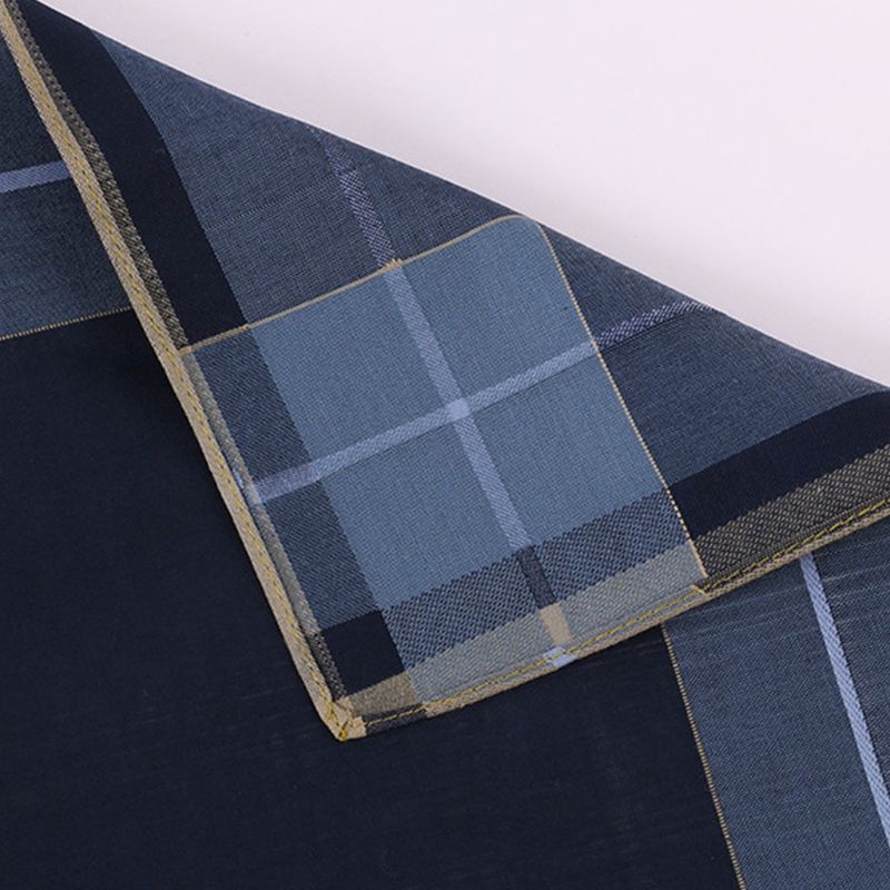 Khăn Tay Cotton Vuông Kẻ Sọc Cổ Điển Thiết Kế Bỏ Túi Cho Nam