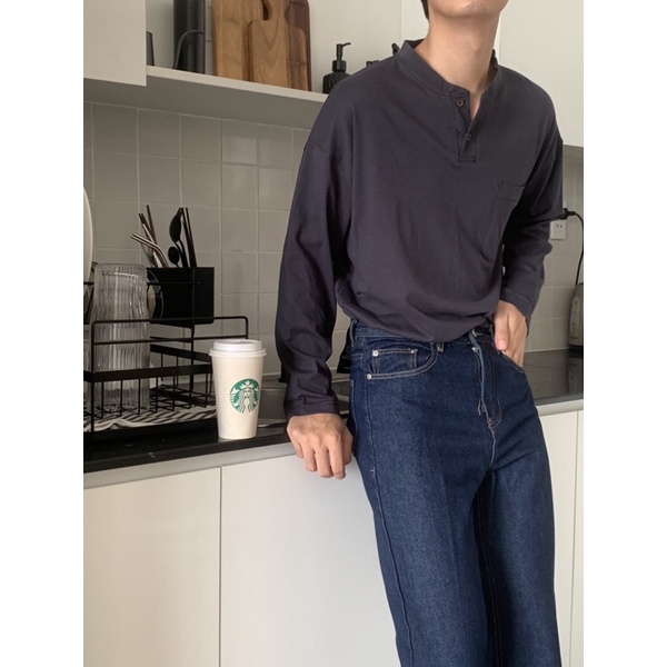 [Mã SRBACK010912 hoàn 20K xu đơn 50K] Áo thun trơn tay dài HENZY BYSANTÉ chất liệu cotton thoáng mát, form regular | BigBuy360 - bigbuy360.vn