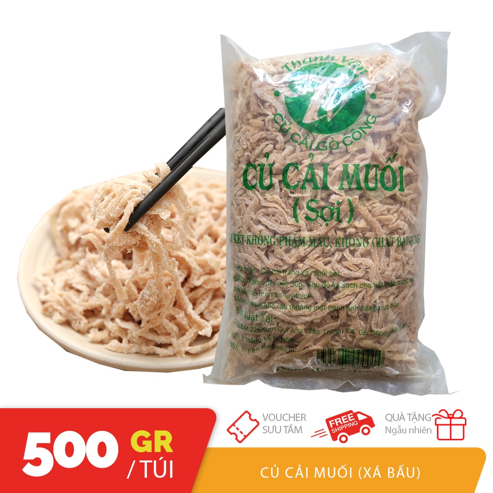 500gr củ cái muối xá bấu dạng cắt sợi tiện dụng dễ dùng