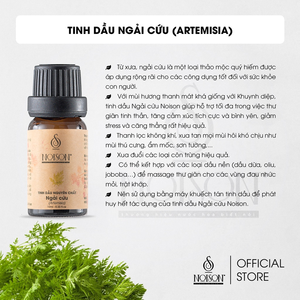 [BÌNH 500ML] Tinh dầu Ngải Cứu Noison | Artemisia Essential Oil | Nhập khẩu Ấn Độ |