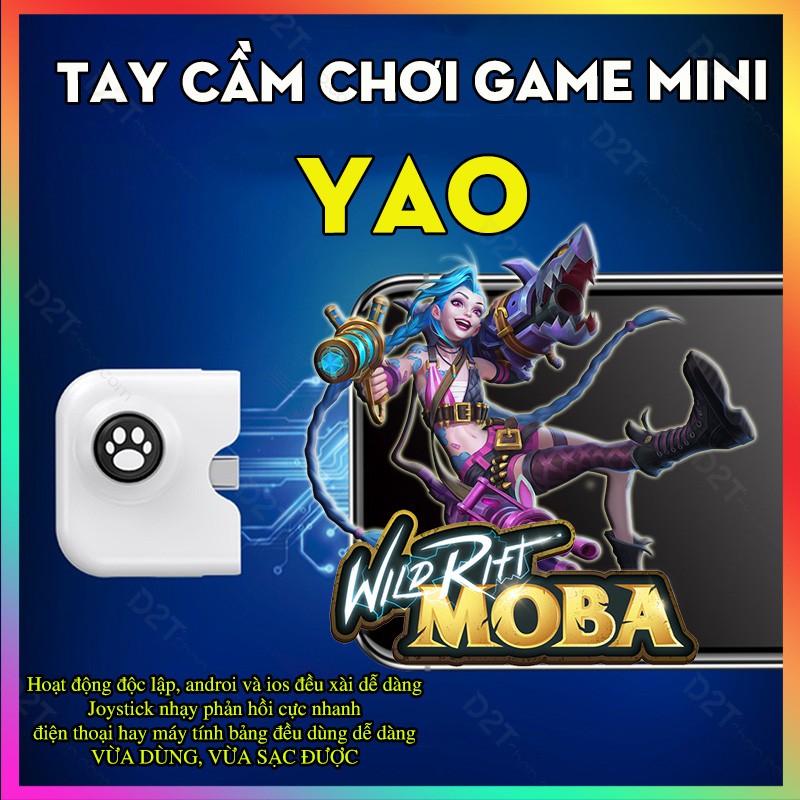 Tay cầm game mini YAO- nút joystick cho các game MOBA và FPS cực mượt, gắn vào là chơi