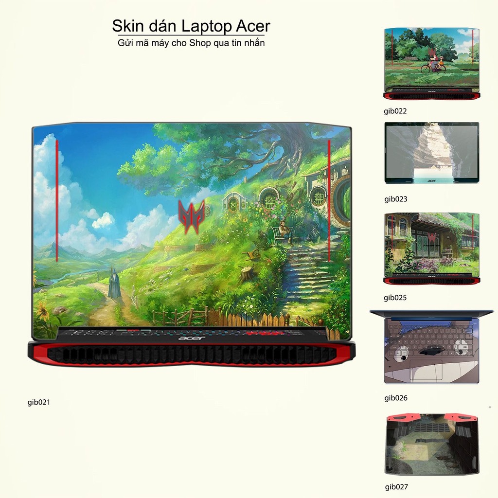 Skin dán Laptop Acer in hình Ghibli anime (inbox mã máy cho Shop)