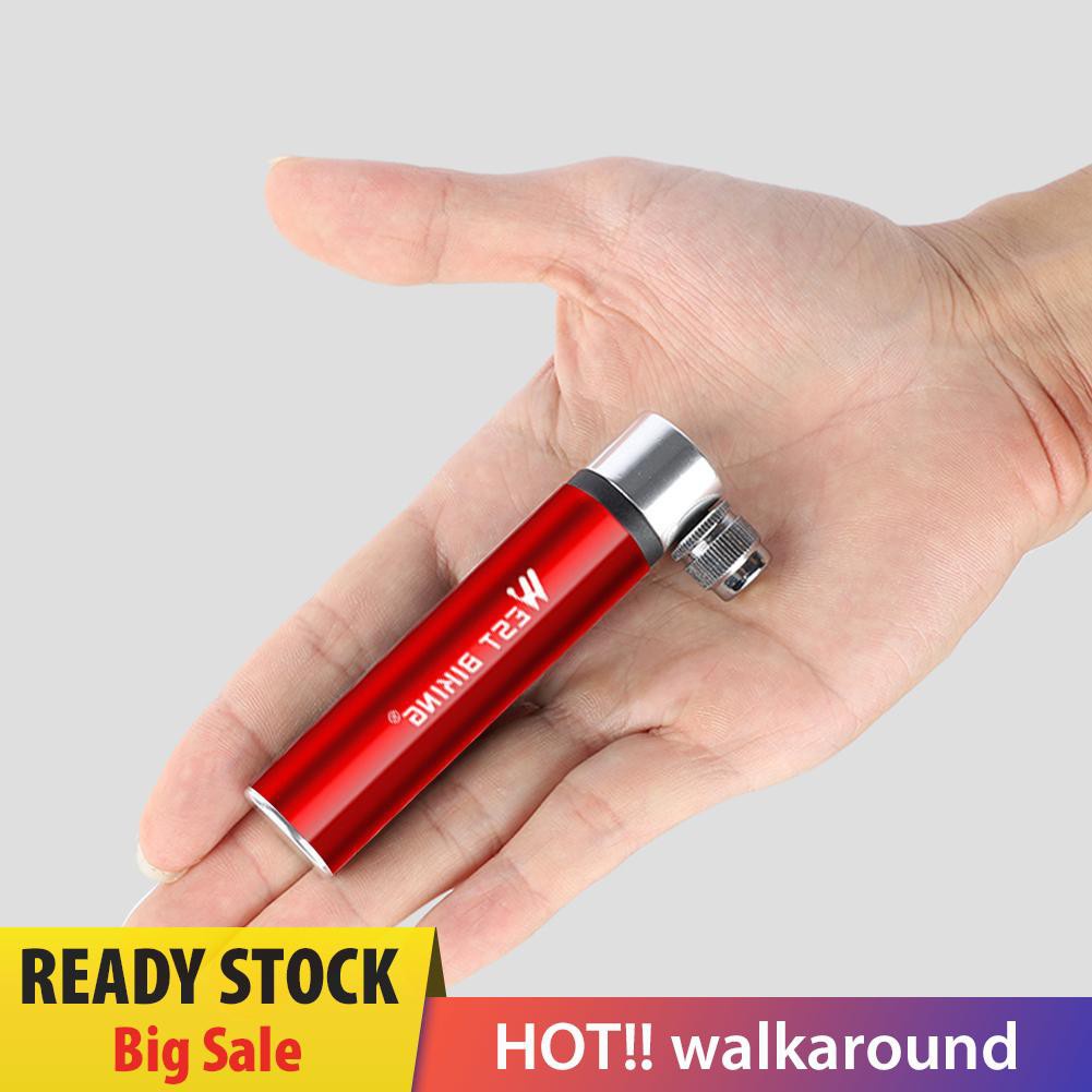 Walk WEST BIKING Mini Air Pump Aluminum Alloy Bicycle Tire Basketball Inflator 