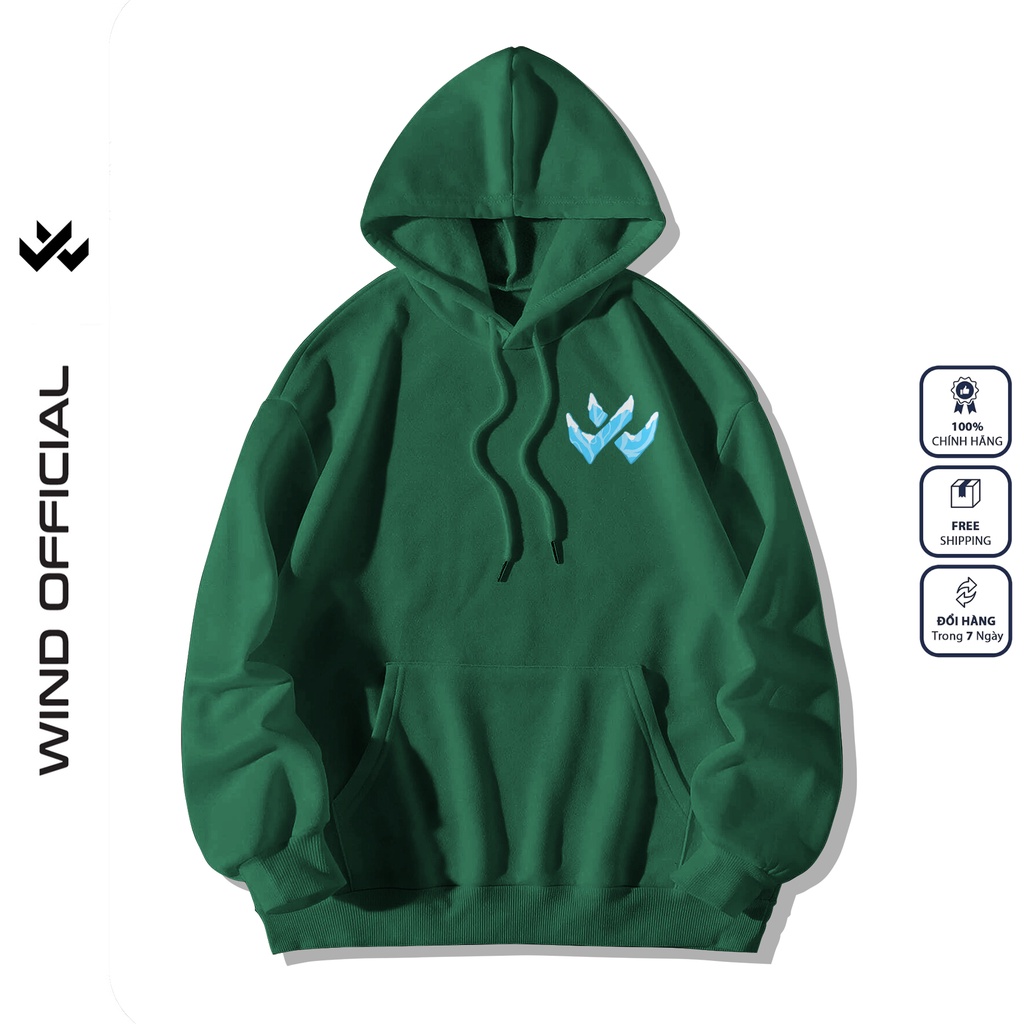Áo hoodie form rộng WIND unisex nỉ bông HD22 Tuyết thời trang nam nữ oversize