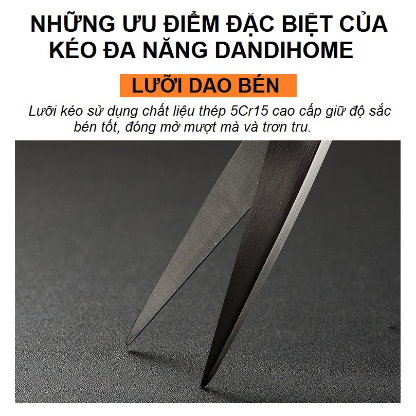 Kéo đa năng DandiHome thép 5Cr15 cao cấp giữ độ bén tốt