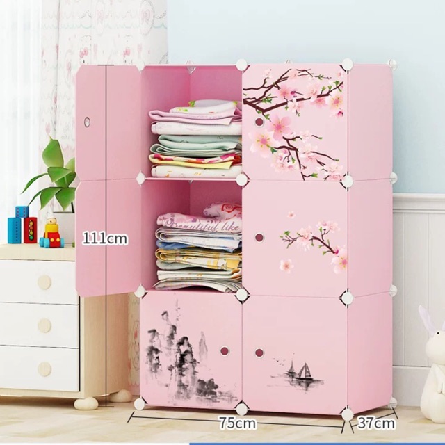 TỦ NHỰA LẮP GHÉP THÔNG MINH 6 Ô ĐỂ ĐỒ ĐA NĂNG