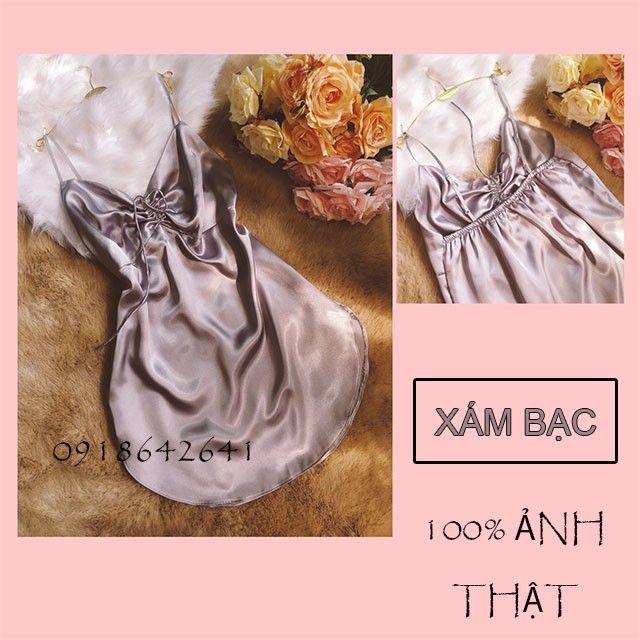 VÁY NGỦ PHI LỤA DÂY RÚT NGỰC VẠT BẦU HÀNG THIẾT KẾ CỰC XINH VÀ SANG | BigBuy360 - bigbuy360.vn