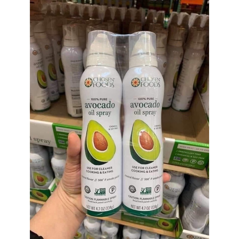 Dầu quả bơ Avocado Oil Chosen Foods dạng xịt