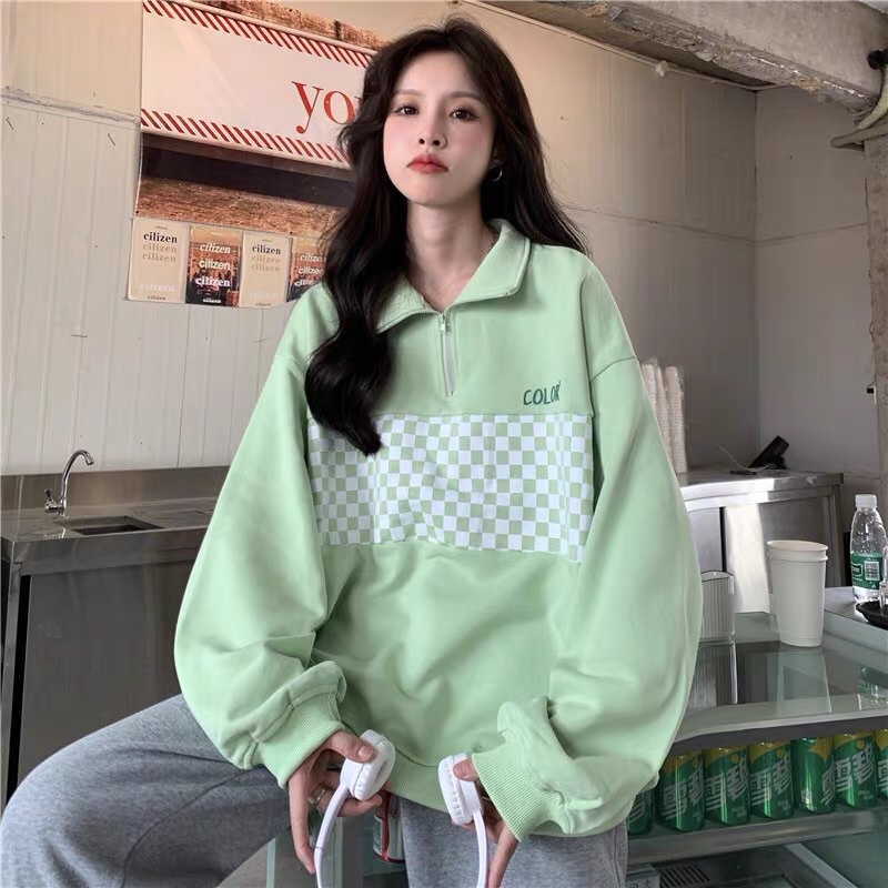 🔺Áo phông nữ có cổ hàng cao cấp form rộng kẻ caro | BigBuy360 - bigbuy360.vn