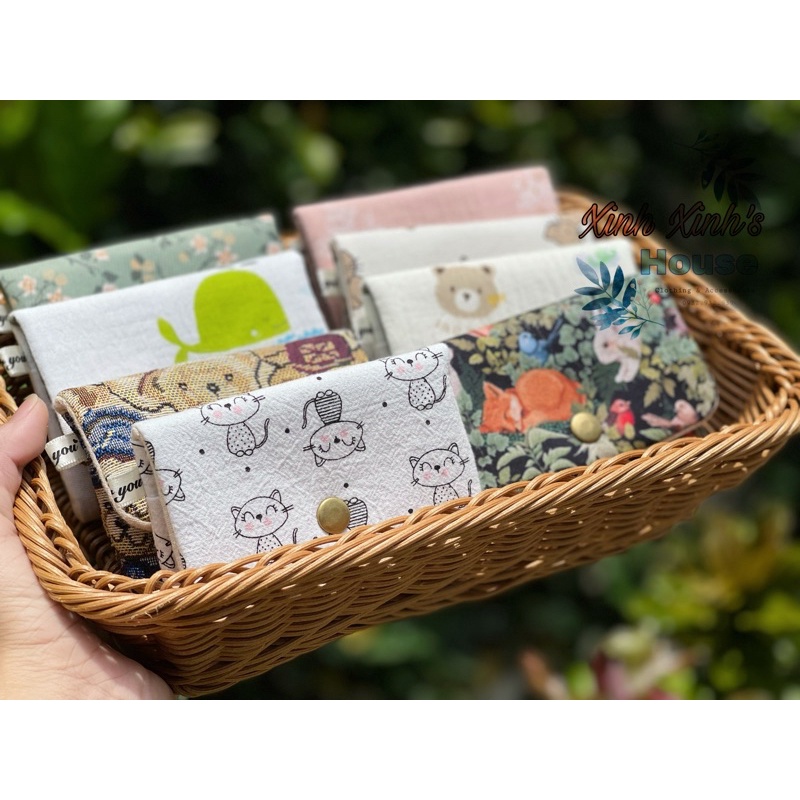 Ví vải handmade HAPPY ZOO 2 ngăn