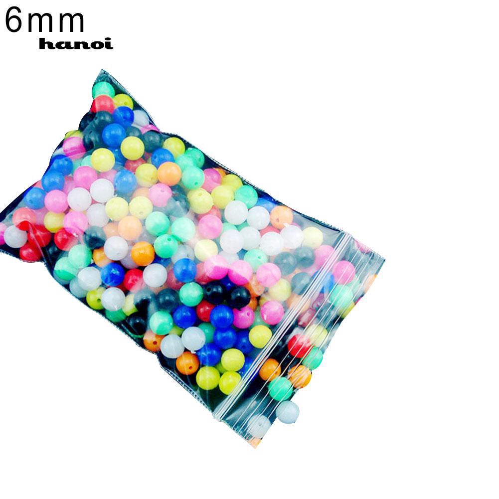 100 hạt đường kính 6/8mm nhiều màu dùng làm phao câu cá tiện ích