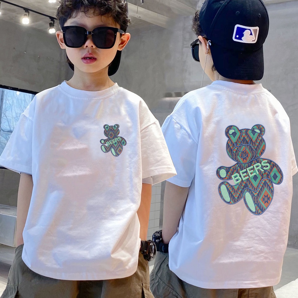 Áo Thun 100% Cotton Tay Ngắn Cổ Thuyền Mùa Hè Cho Bé Trai Từ 3 Đến 4 Đến 5 Đến 6 Đến 7 Đến 8 Đến 9 Đến 10 Đến 11 12 Tuổi