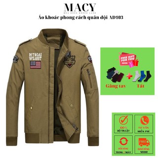 Áo khoác nam phong cách quân đội, áo jacket Macy AD103