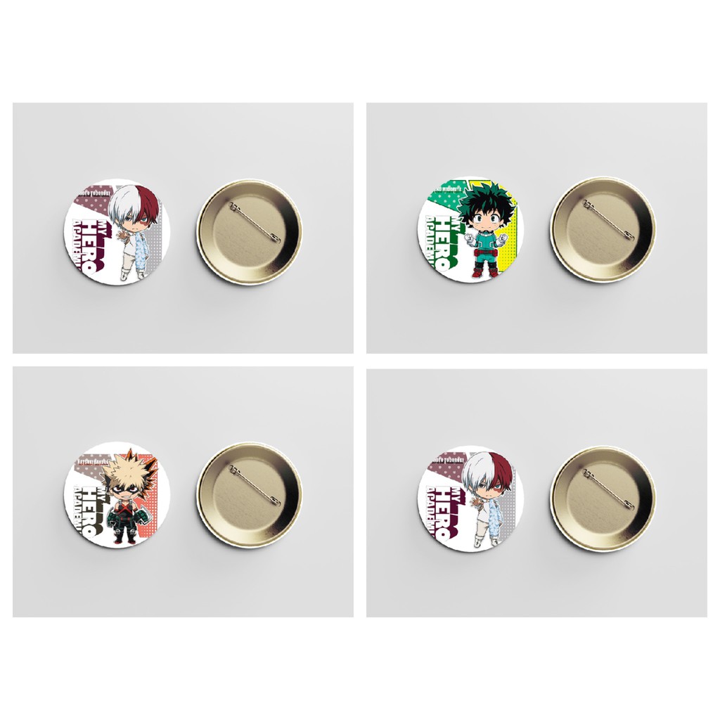 (nhiều mẫu) Huy hiệu cài áo BOKU NO HERO ACADEMIA Học Viện Anh Hùng anime chibi