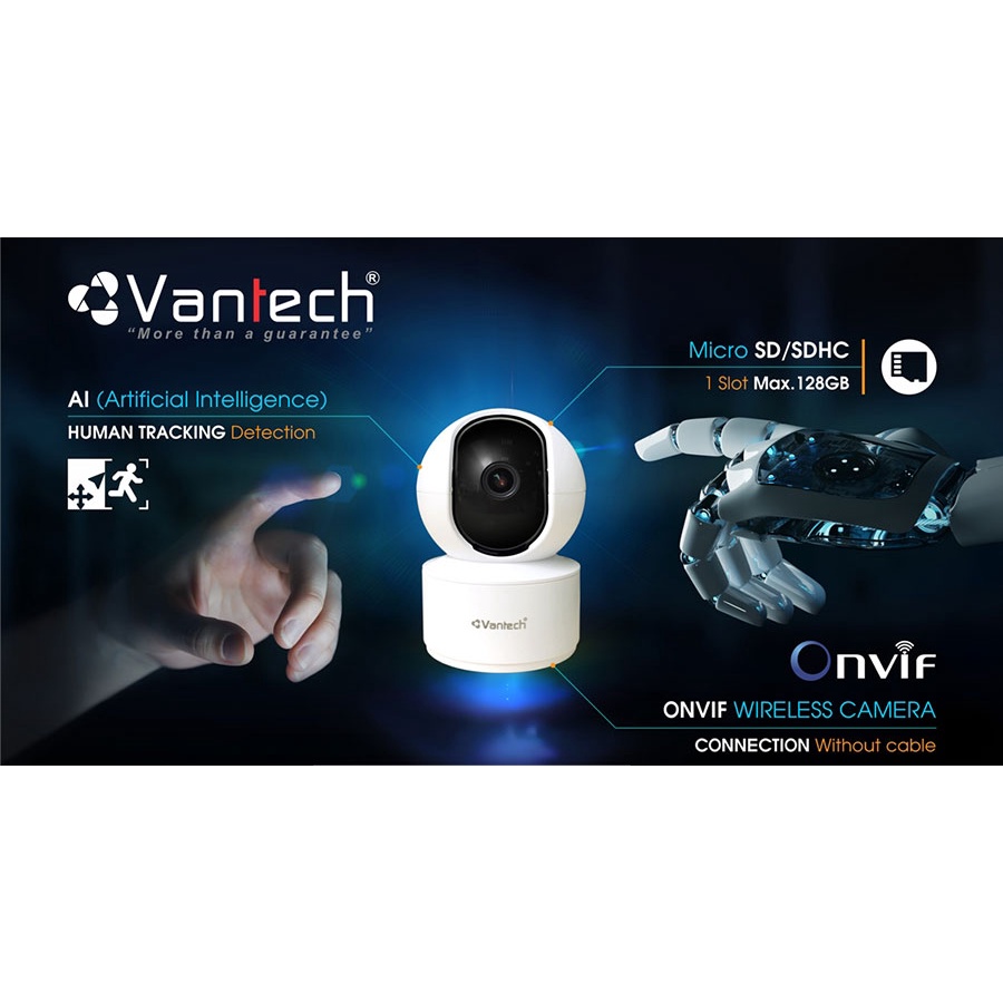 Camera Wifi 4MP chính hãng Vantech AI-V2010C. Bảo hành 36 tháng.