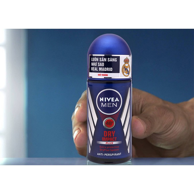 Nivea Men Dry Impact Pluss - Lăn Ngăn Mùi Cho Nam, Ngăn Mùi Hiệu Quả 48 Giờ (Chai 50Ml) | BigBuy360 - bigbuy360.vn