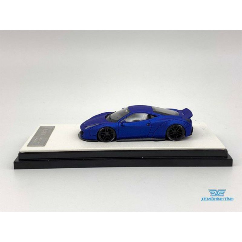 Xe Mô Hình Ferrari 458 LB Limited 499pcs Timothy Pierre và Liberty Walk 1:64 ( Xanh Dương Nhám )