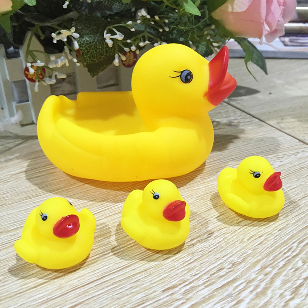 Bộ 4 Vịt Đồ Chơi Bằng Nhựa Cho Bé