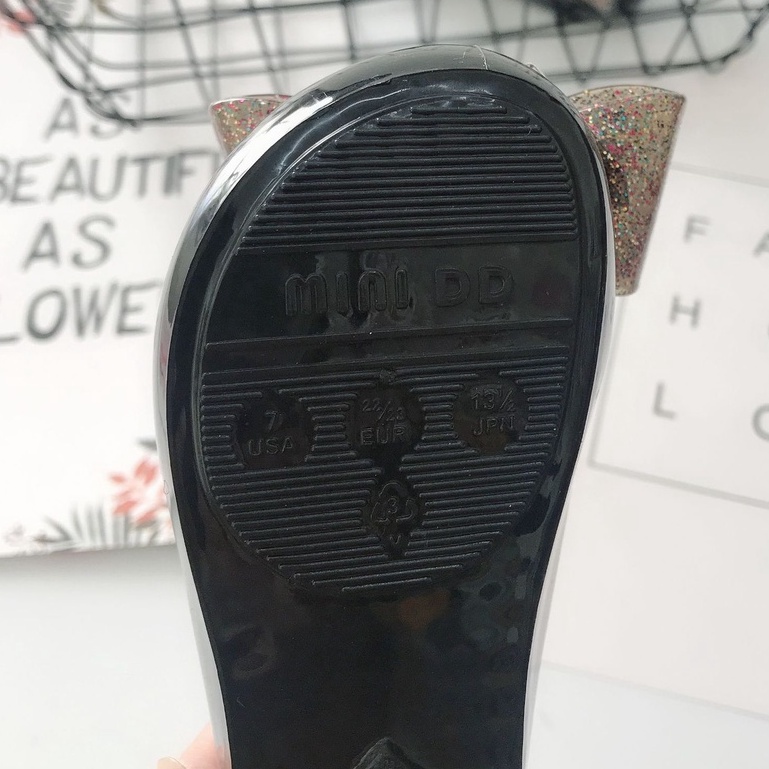 Giày bé gái búp bê nơ to công chúa MINI DD cho bé từ 2 - 7 tuổi