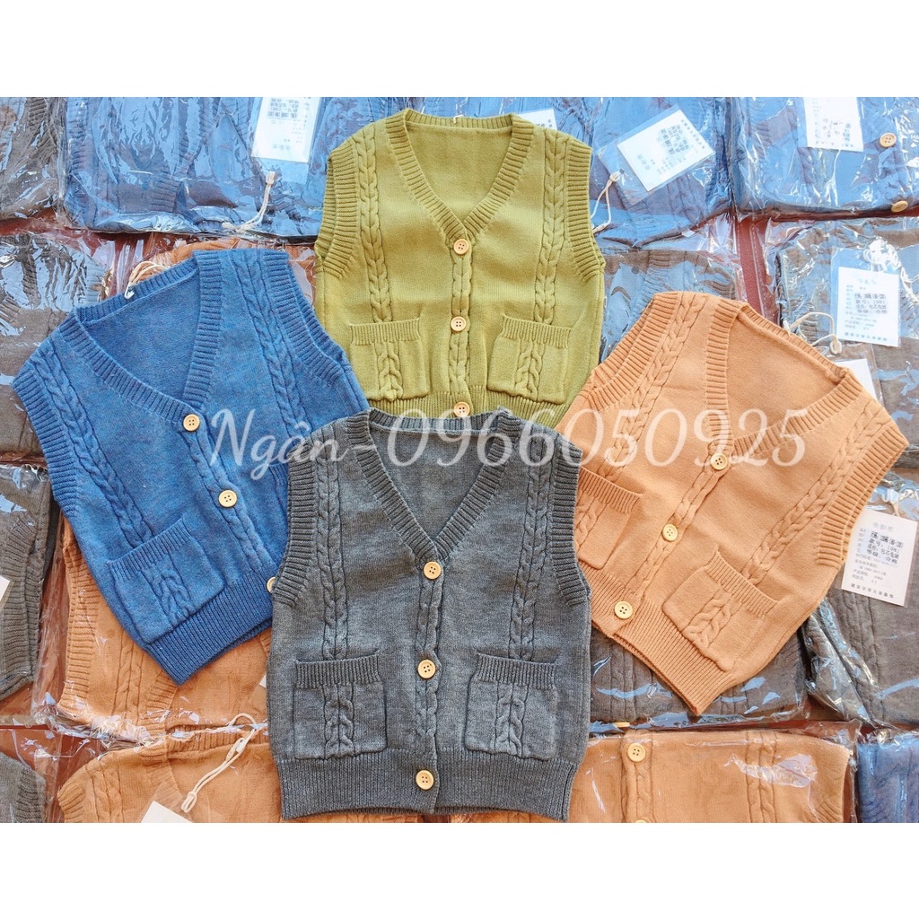 Áo Len Ba Lỗ Có Mũ, Áo Len Ghile Cho Bé Trai Size 80-120(1-5 tuổi)