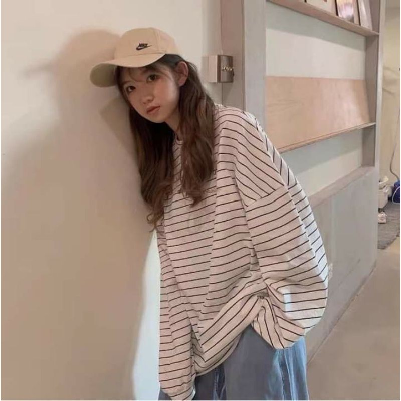 Áo Thun Kẻ Oversize (Ảnh Thật 100%)
