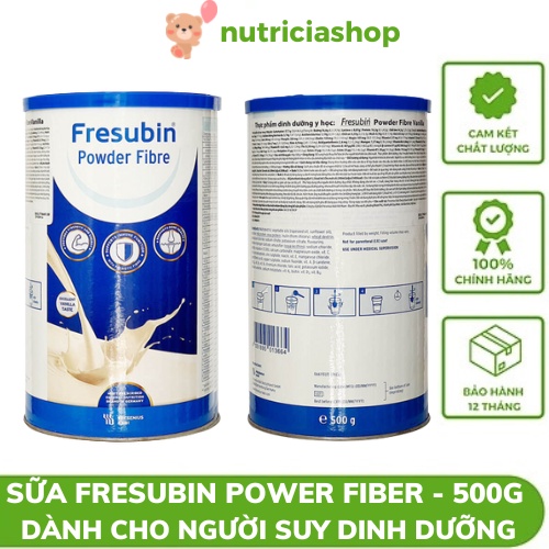Combo 6 hộp Sữa Fresubin Powder Fibre Vanilla hộp 500g, dinh dưỡng y học bổ sung cho người suy dinh dưỡng