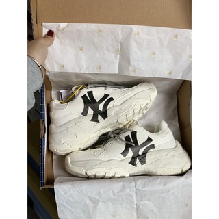 (Full Box) Giày MLB NY Đen Đế Trắng