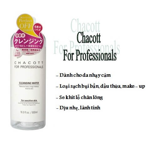 Nước tẩy trang Chacott For Professionals Nhật Bản 500ml (Mẫu mới)