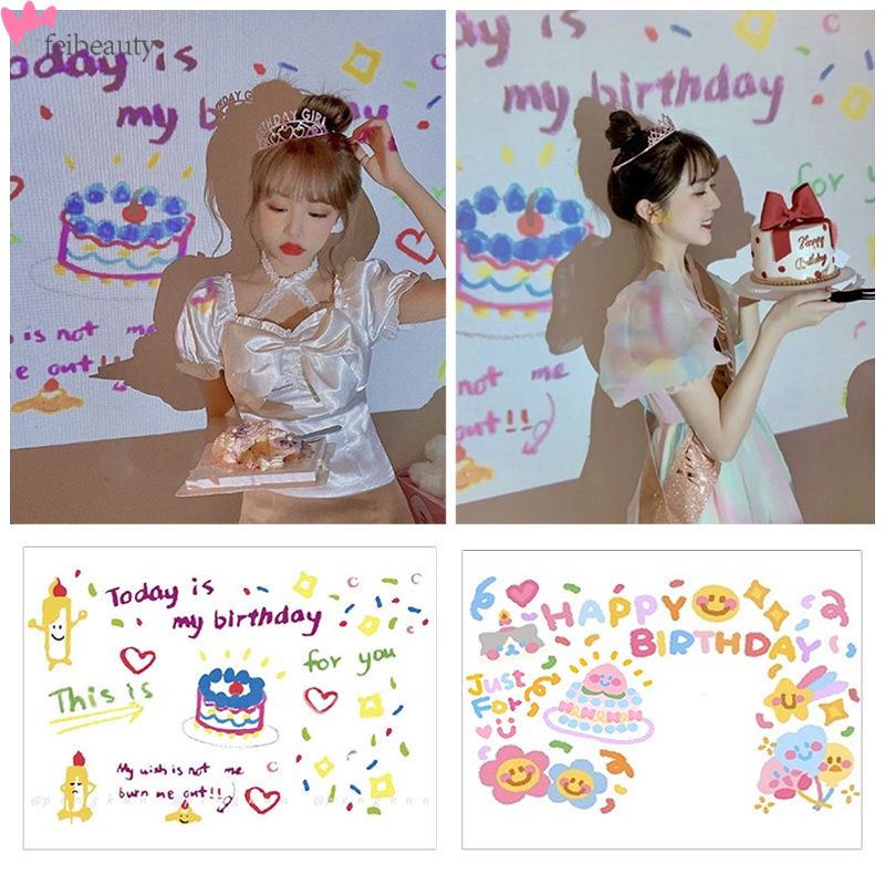 Máy Chiếu Sinh Nhật Mini Phông Nền Họa Tiết Happy Birthday Trang Trí Sinh Nhật - Kemshop K41