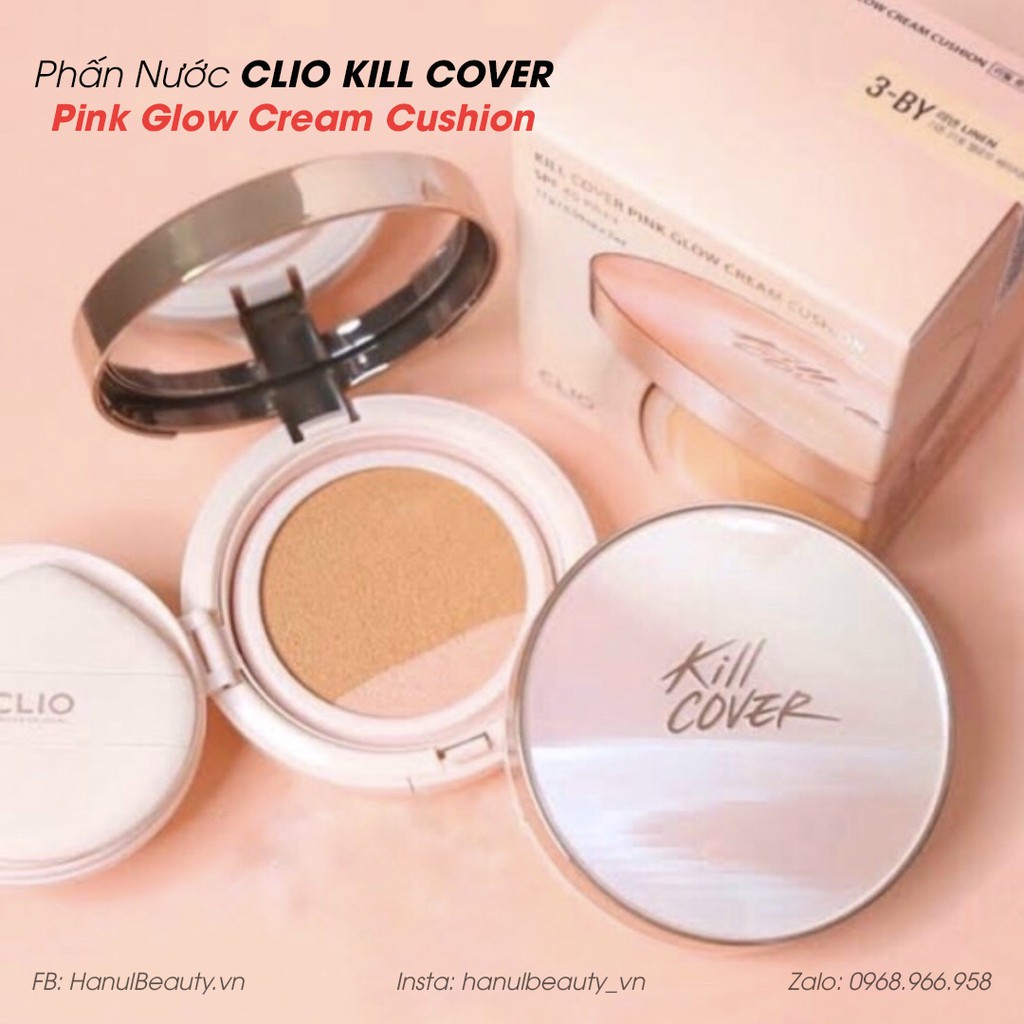 (THÊM LÕI) Phấn nước CLIO Kill Cover che phủ hoàn hảo căng bóng Pink Glow Cream Cushion SPF50+ PA++++ | BigBuy360 - bigbuy360.vn