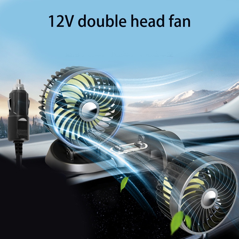 Doublebuy Quạt Điện Cầm Tay 2 Tốc Độ 360° Quạt USB 5V 12V 24V Hai Đầu Xoay Được Tiện Dụng Cho Xe Hơi
